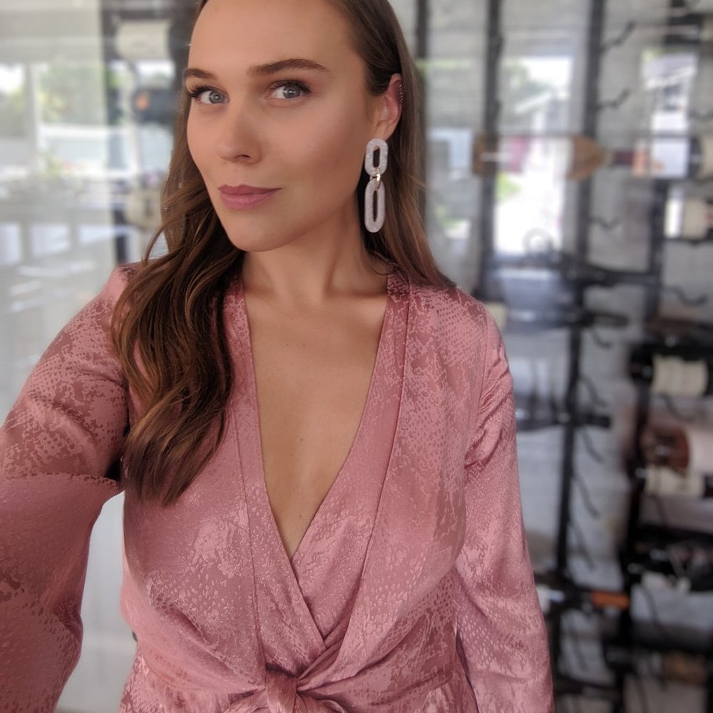 TOPSHOP silky blush vintage looking dress